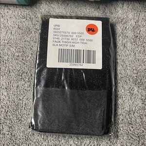 Urban Outfitters Black Thigh-High Socks with Silver Fleck